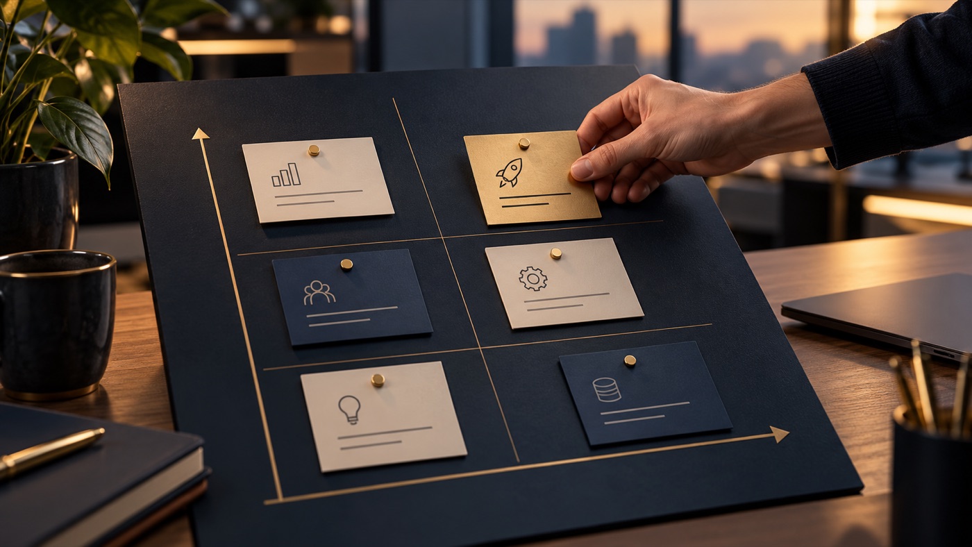 Roadmap visual de evolução de um sistema empresarial